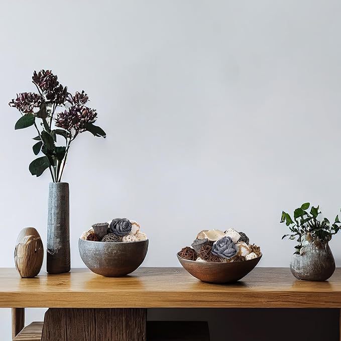 2 Boxes of White Potpourri Bowl Filler Decorative Scented Decorative Balls for Centerpiece Bowls Mixed Dried Flower Vase Filler for Home Decoration (Grey)