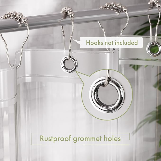 AmazerBath 70x72 Inch Shower Curtain Liner, RV Clear Shower Curtain Liner, Waterproof Plastic Shower Liner, Lightweight PEVA Shower Curtain for Bathroom with 3 Magnets and 12 Rustproof Metal Grommets