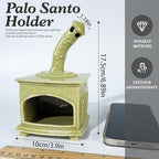 Light Green Handmade Ceramic Palo Santo Holder for Yoga, Meditation & Energy Cleansing - Versatile Dish for Wood Sticks, Sage Ash Catcher & Cone Burner - Unique Gift for Meditation Enthusiasts