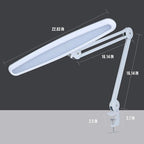 Neatfi XL LED Desk Lamp with Clamp – 2,200 Lumens, 23” Wide, Dimmable Task Light for Office, Study, Crafting & Nail Techs (Non-CCT with Clamp, White with Pink Ring)