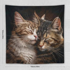 VUMIVI Cat Tapestry Adorable Animals Two Kittens Snuggling Together Vintage Print Realistic Design Tapestry Wall Hanging for Living Room Bedroom Dorm Classroom Aesthetic Decor W60xL60in