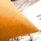MIULEE Pack of 2 Decorative Outdoor Solid Waterproof Throw Pillow Covers Faux Linen Garden Farmhouse Cushion Cases for Summer Patio Tent Balcony Couch Sofa 20x12 Inch Pumpkin Orange