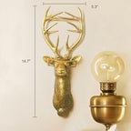 Animal Heads Wall Decor, Faux Deer Head Mount, Animal Sculptures Wall Decor, Resin Animal Head Wall Hanging Decoration for Living Room Bedroom Kitchen Gift,Deer