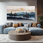 GAIDUOMAI Nature Wall Decorations For Living Room Navy Blue Mountain Tree Panting Gold Foil Artwork Modern Wall Prints for Dining Room Office 29"x58"