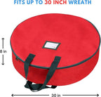 Primode Heavy Duty Wreath Storage Bag 30"- Garland Wreaths Container with Handles - Durable 600D Oxford Polyester Material Xmas Holiday Wreaths Storage Holder 30” (Red)