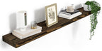 72'' Pine Wood Floating Shelf for Wall - Rustic Wall Mounted Wooden Shelf for Stylish Home Décor, Fireplace Mantel 72inch (Dark Brown, 72x8x2) - 1pcs