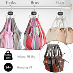 Belt Hanger, Belt Organizer for Closet,Rotatable Tie Rack,Belt Holder,Hanging Closet Organizer Hook for Belt, Bra, Tank Top, Tie, Scarf, Purse,4PCS,Black