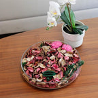 Qingbei Rina Valentines Potpourri Bags,Pink Bowl Filler,Rose Scented Spring Decorative Potpourri Dried Flowers,Home Fragrance Sachet,Vase Fillers(8.4 oz)