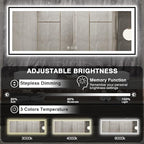 84x32 Large LED Bathroom Mirror - Black Aluminum Framed (Front and Backlit), Anti-Fog Stepless Dimmable 3 Colors Smart Lighted Vanity Mirror for Wall(Horizontal/Vertical)