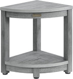 Waterproof Shower Bench for Inside Shower, Gray HDPS Corner Shower Stool for Shaving Legs, Poly Lumber Shower Foot Seat, Plastic Bathroom Shower Bench Seat with Storage Shelf, Non-Slip/No-Maintenance