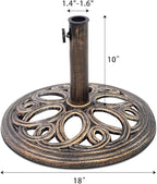 Giantex 18" Round Umbrella Base Stand 23Lbs Cast Iron Market Patio Outdoor Deck Porch Lawn Garden Heavy Duty Patio Umbrella Base Stand