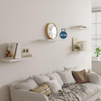 Wall Shelf Set of 2, White Floating Shelves 30 in W x 10 in D x 1 in H, Wooden Floating Wall Shelf with Invisible Brackets for Living Room/Bedroom/Bathroom/Kitchen Storage and Decor