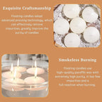 3 inch Floating Candles 30 Packs Ivory Floating Candle for Centerpieces 8-9 Hours Ivory White Floating Candles 3” Water Candles for Cylinder Vases, Pool, Wedding