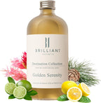 Brilliant Scents Golden Serenity Fragrance Oil 120ml - Premium Diffuser Oil for Home, Office, Hotels - Long Lasting, Plant-Based, Meets IFRA Standards, USA-Made - Mandarin, Tea Rose, Musk