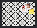 PinPix 18x13 Inch Cork Bulletin Board. This Decorative Framed Pin Board Comes with Black and White Waves Design and a Satin Black Frame. Ideal for Home Office Decor or Message Board (PinPix-194)