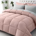 JOLLYVOGUE Full Comforter Set, Ultra-Soft Bed in a Bag Full Size 7 Pieces, Oeko-TEX Certified Bedding Set with Down Alternative Comforter, Sheets, Pillowcases & Shams, Pink & Light Grey