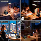 cozoo LED Desk Lamp for Home Office, 15W Bright Desk Light with Wireless Charger Pen Holder, Gooseneck Small Table Lamp for Bedroom, Study, Reading, Work, Task, Craft, College Dorm Room Accessories