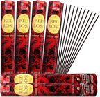 TRUMIRI Red Rose Incense Stick Bundle: 120 Count (6 Packets of 20 Sticks Each) with Trumiri Incense Holder