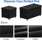 BRIAN & DANY 30 Inches Folding Storage Ottoman Bench, Ottoman with Storage Bench for Bedroom, Living Room, Entryway, Foot Rest with Legs, Black