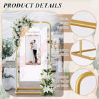 Wedding Welcome Sign Stand, Adjustable Welcome to Our Wedding Sign Holder,Heavy Duty Easel Stand for Sign, Wedding Seating Chart Stand, Easel for Display (Gold)