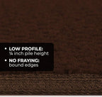 House, Home and More Skid-Resistant Carpet Indoor Area Rug Floor Mat - Chocolate Brown - 6 Ft X 6 Ft - Non Slip Rubber Backing, Stain Resistant, Dog Friendly, Living Room Bedroom Kitchen Entryway