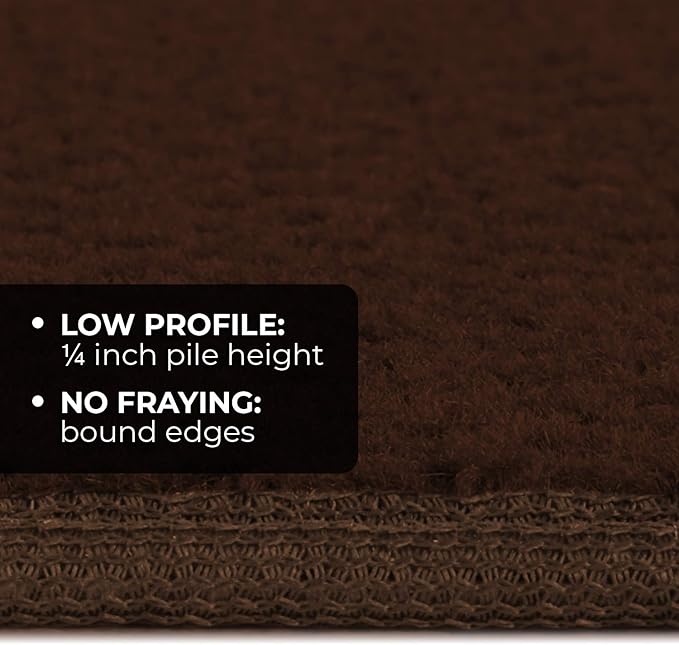 House, Home and More Skid-Resistant Carpet Indoor Area Rug Floor Mat - Chocolate Brown - 6 Ft X 8 Ft - Non Slip Rubber Backing, Stain Resistant, Dog Friendly, Living Room Bedroom Kitchen Entryway