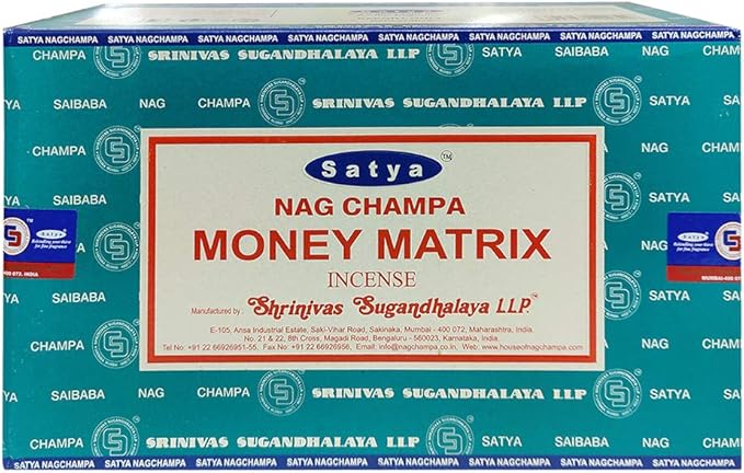 Money Matrix Incense Sticks and Incense Stick Holder Bundle Insence Insense Satya Incense
