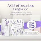 15 Pack Lavender Sachets for Drawers and Closets, Scented Sachets for Drawers, Closet Freshener Sachet for Drawers to Refresh Any Space, Lavender Sachet Bags, Scented Drawer Fresheners for Dresser