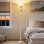Luvkczc 70" Torchiere Floor Lamp with NightLight - Floor Lamps for Living Room, Bedroom, Office - Vintage Floor lamp with Rotary Switch & Etched Glass Shade, Home Decor, Bulb Included