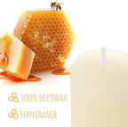 Pure Beeswax Votive Candles Bulk-Pack of 10, Natural Unscented Beeswax Candles for Family Party and Birthday Gift(Ivory)