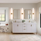 Modern Wall Sconce 38.2 Inch Gold Bathroom Sconces Led Wall Lights with Acrylic Shade Hardwired Long Vanity Lighting Fixtures Over Mirror for Bedroom Living Room Hallway