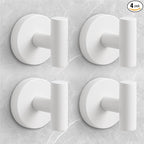 Shower Hooks for Inside Shower,No-Drill Removable&Reusable Towel Hooks for Bathroom,Heavy Duty Suction Cup Hooks for Glass Window,4 Packs(White)