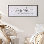 Surfapans Together Is My Favorite Place to Be Sign Wall Decor 32"X12" Bedroom Above Bed Rustic Large Beautiful Home Master Room Beautiful Soild Wood Framed Over Bed Hanging Couple Wall Art (Black)