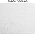Cozy Line Home Fashions 6 Piece Daybed Cover Set, Solid White Chic Medallion Trendy Damask Quilting All Season Luxury Bedding with Bedskirt, Matching Shams, Decorative Pillow