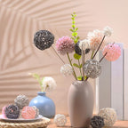 Patelai 36 Pcs Wicker Rattan Balls Decorative Balls for Vase Centerpiece Bowls Orbs Filler for Home Decor,4 Sizes(White, Pink, Light Grey, Dark Grey)