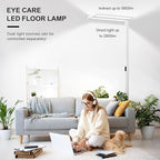 STERREN 76'' Motion Sensor Floor Lamp, 105W Modern LED Floor Lamp, Smart Full-Spectrum Office Standing Lamp, 8400LM Bright Reading Lamp for Study Room,Living Room,Bedroom, 2700K-5000K Dimmable