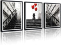 Novatique Banksy Canvas Wall Art Modern Teen Graffiti Wall Decor Abstract Girl and Balloon Painting Street Art Posters for Living Room,24" x 36" x 3pcs