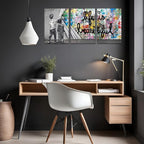 Novatique Modern Graffiti Wall Art Banksy Wall Art Abstract Poster Print Wall Decor Classic Street Painting Graffiti Art for Living Room Bedroom,12" x 16" x 3Pcs