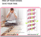 4NM 6 Tiers No Assembly Book Shelves, 61.8" H Folding Bookshelf Bookcase Open Industrial Foldable Shelves for Bedroom, Living Room, Home Office - Pink White