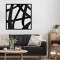 SIGNLEADER Metal Wall Art Decor Mid Century Abstract Lines Minimalist Modern Abstract Wall Sculpture Hangings Home Decoration for Living Room, Bedroom, Bathroom, Kitchen, Outdoor - 30" Black