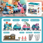 Kids Electric Train Toys with Tracks - Lighting & Music Trains for Boys Girls, Choo Choo Train，Magnetic Connection, Battery Operated, Birthday Gift for Boys Girls Age 4 5 6 7 8 (19052D-1)