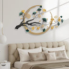 Babyieia 59" Oversized 3D Ginkgo Leaf Metal Wall Art Decor for Living Room, Gold Wall Art Decorations, Large Modern Wall Sculptures, Metal Wall Decor Home Decor for Living Room Dining Room Bedroom
