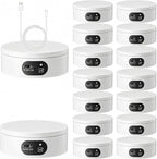 Hoteam Turner Cup Rotating Display Stand for Epoxy Glitter Tumbler Display Turner 360 Degree Tumbler Spinner Automatic Spinning Rotating Platform Mute Photography Turntable (White,16 Pcs)