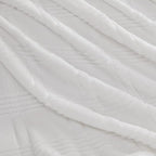 Oversized King Fleece Blanket 120x120 Inches, Seamless Soft Cozy 3D Jacquard Flannel Blanket 10'x10' Extra Large for Bed, Sofa, Couch, Travel & Camping, California King Throw, Ivory White