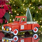 Zaer Ltd. Red Metal Christmas Pickup Truck Decoration (Small 12" Long)