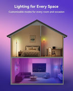 JOOFO Glass Shade RGBICW Corner Floor Lamp, 16 Million Colors Smart LED Ambient Mood Lighting with App & Remote Control for Modern Home Decor, Bedroom, Living Room, Gaming Room