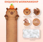 Mewaii Long Capybara Body Pillow Plush 5 Sizes, 120% Extra Filling Giant Plushness Kids Body Pillow, Kawaii Cute Capybara Capibara Stuffed Animals Plushies, Big Long Body Pillow Gift for Girls 20”