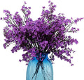 JAKY-Global Babys Breath Fabric Cloth Artificial Flowers 6 Bundle European Fake Silk Plants Decor Wedding Party Decoration Bouquets Real Touch DIY Home Garden(Purple)