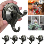 Suction Cup Hooks,5 Pack Reusable Suction Cup Hangers with Ultra-Thin Adhesive Disc on Smooth/Uneven Surfaces,Removable Large Suction Cups For Bathroom,Glass,Door,Windows,Kitchen (Vintage Copper)