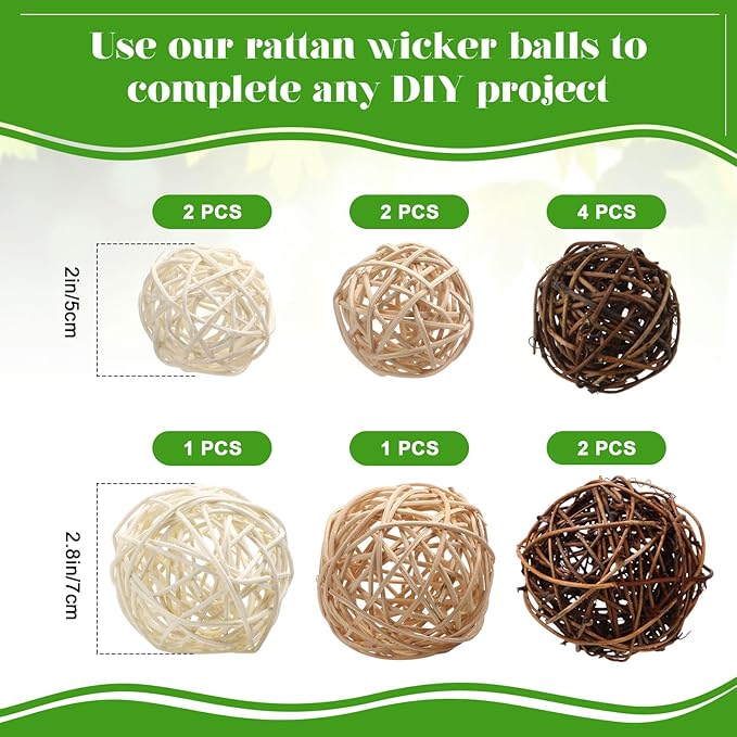 Yunsailing 36 Pcs Moss Decorative Balls for Centerpiece Bowls and Rattan Wicker Balls Handmade Moss Orbs Vase Filler for Garden Wedding Home Christmas Party Decoration(Elegant Colors)